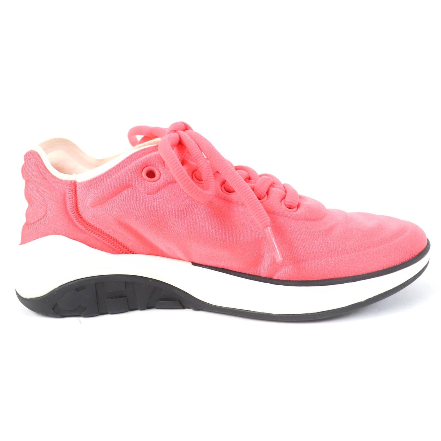 Chanel COCO Mark Lace Up Sneakers Orange