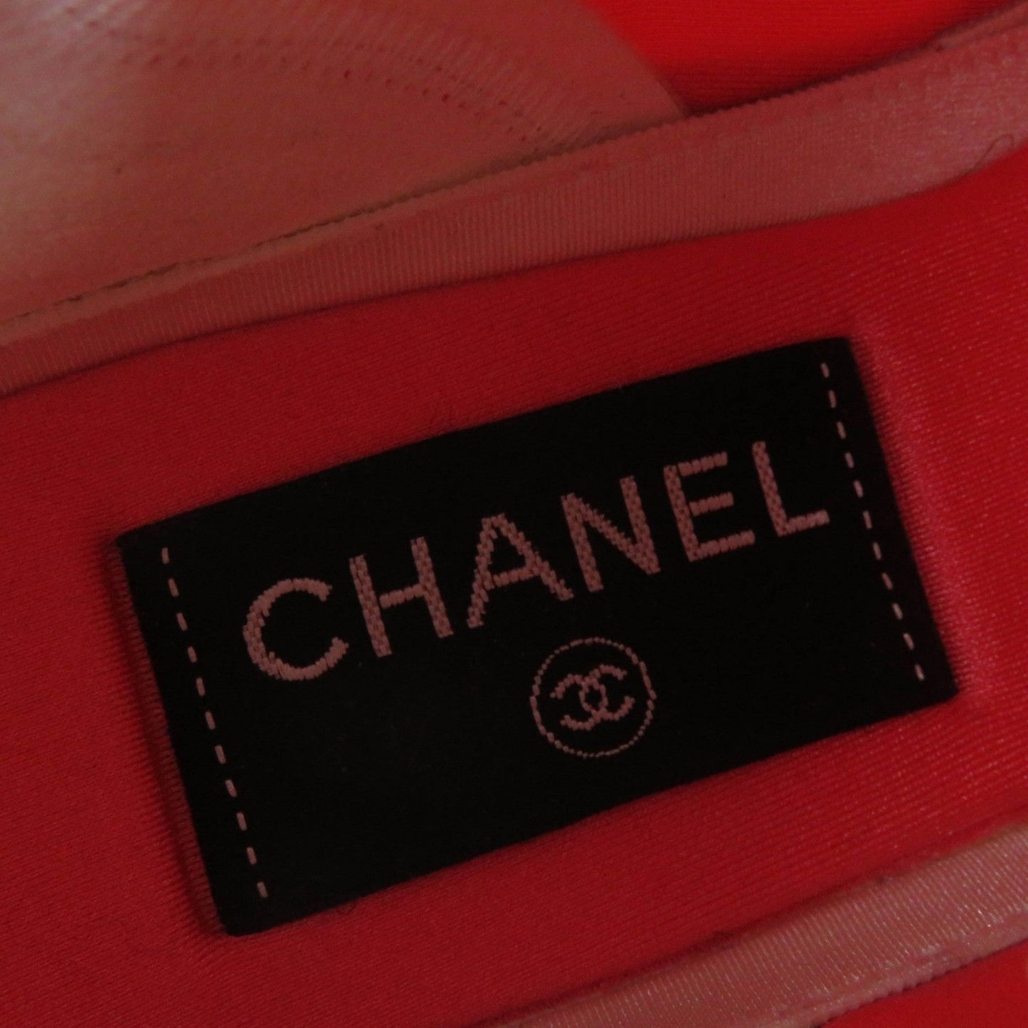 Chanel COCO Mark Lace Up Sneakers Orange