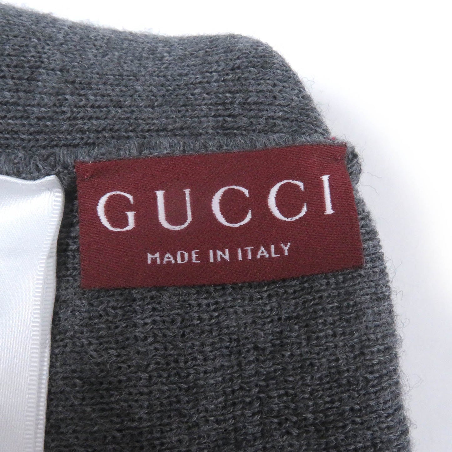 GUCCI 798741 Embroidered Wool Cap Gray M