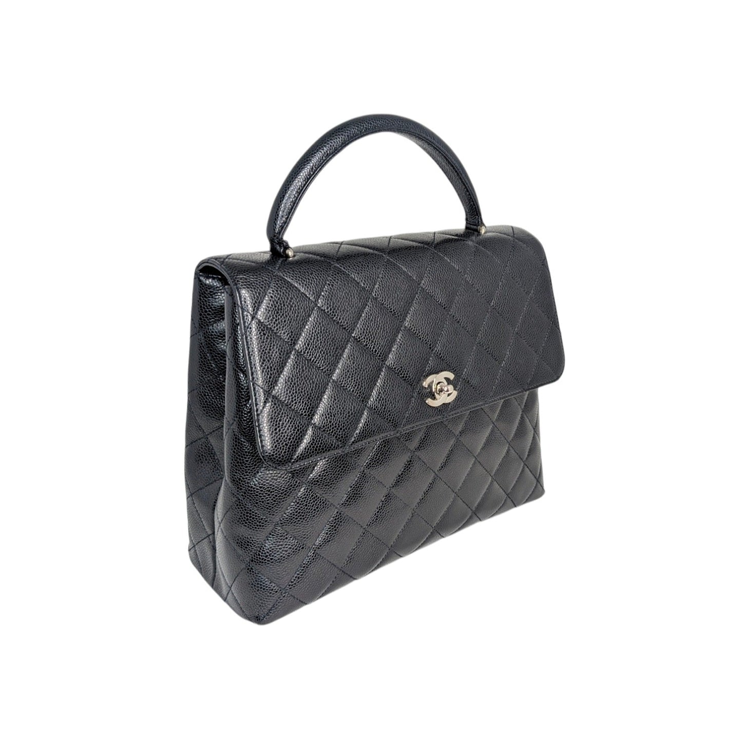 Chanel 90s Caviar Quilted Kelly Top Handle Bag