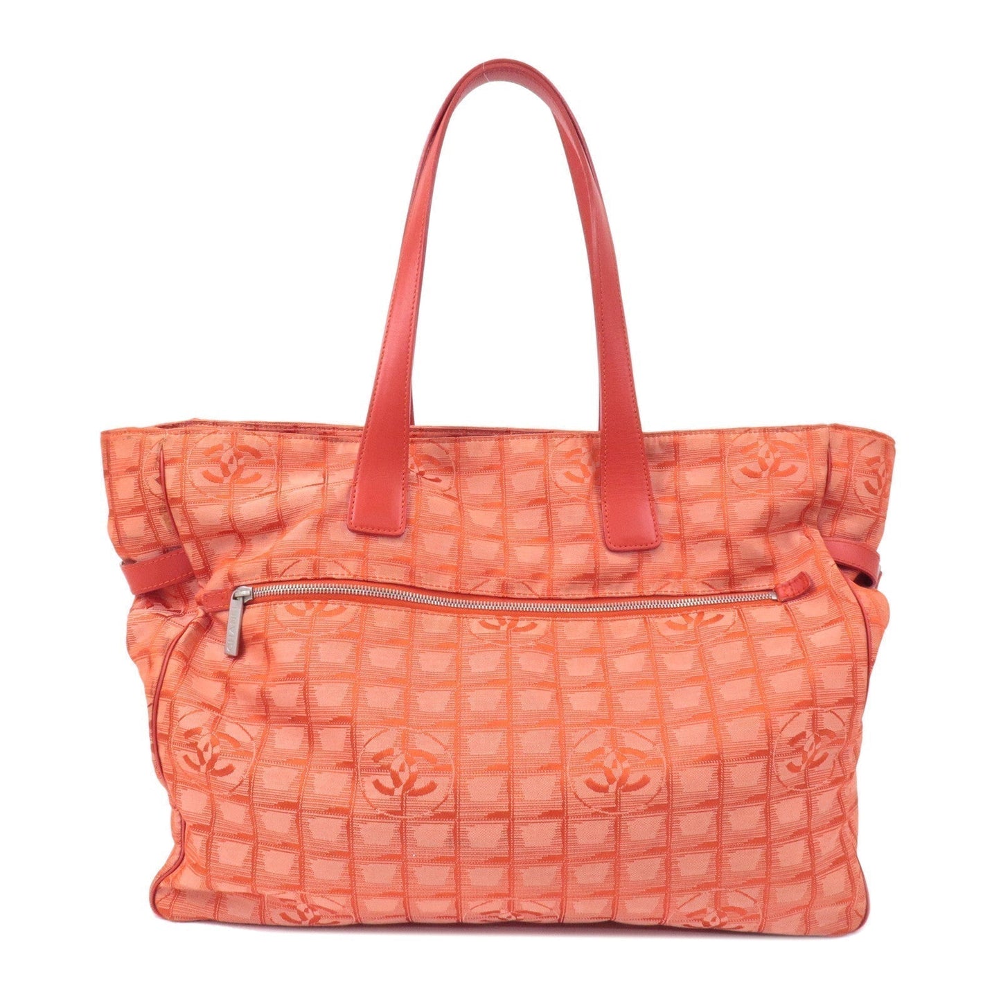 CHANEL New Travel Line Nylon Jacquard Leather Tote Bag TGM A15826