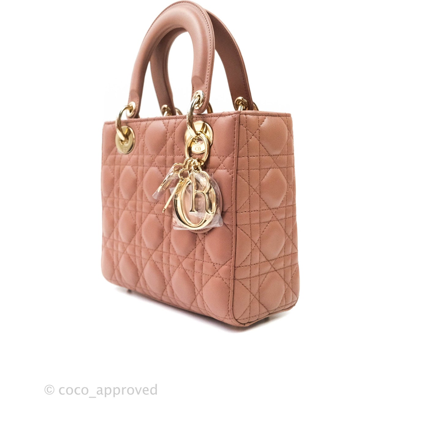 Christian Dior Lambskin My ABCDior Lady Dior Dark Beige Gold Hardware