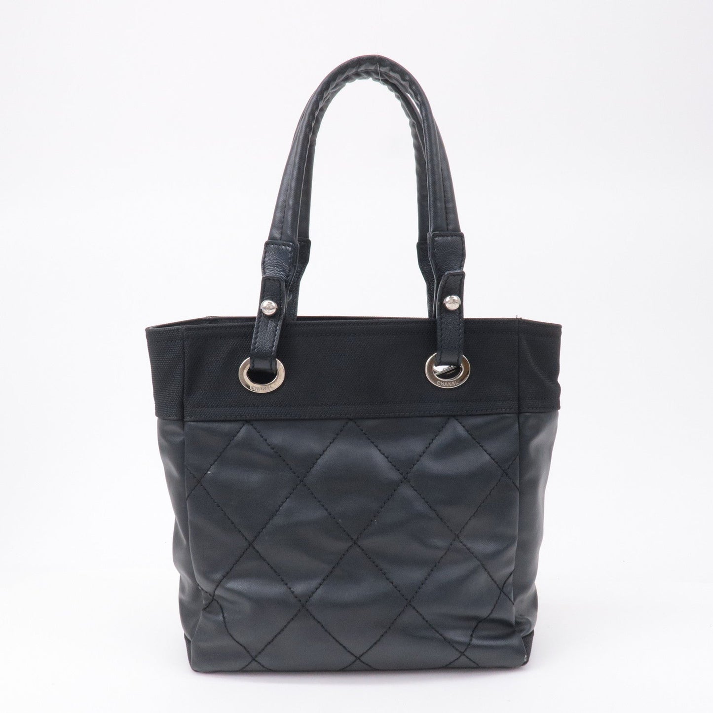CHANEL Paris Biarritz Coated Canvas Leather Tote Bag PM A34208