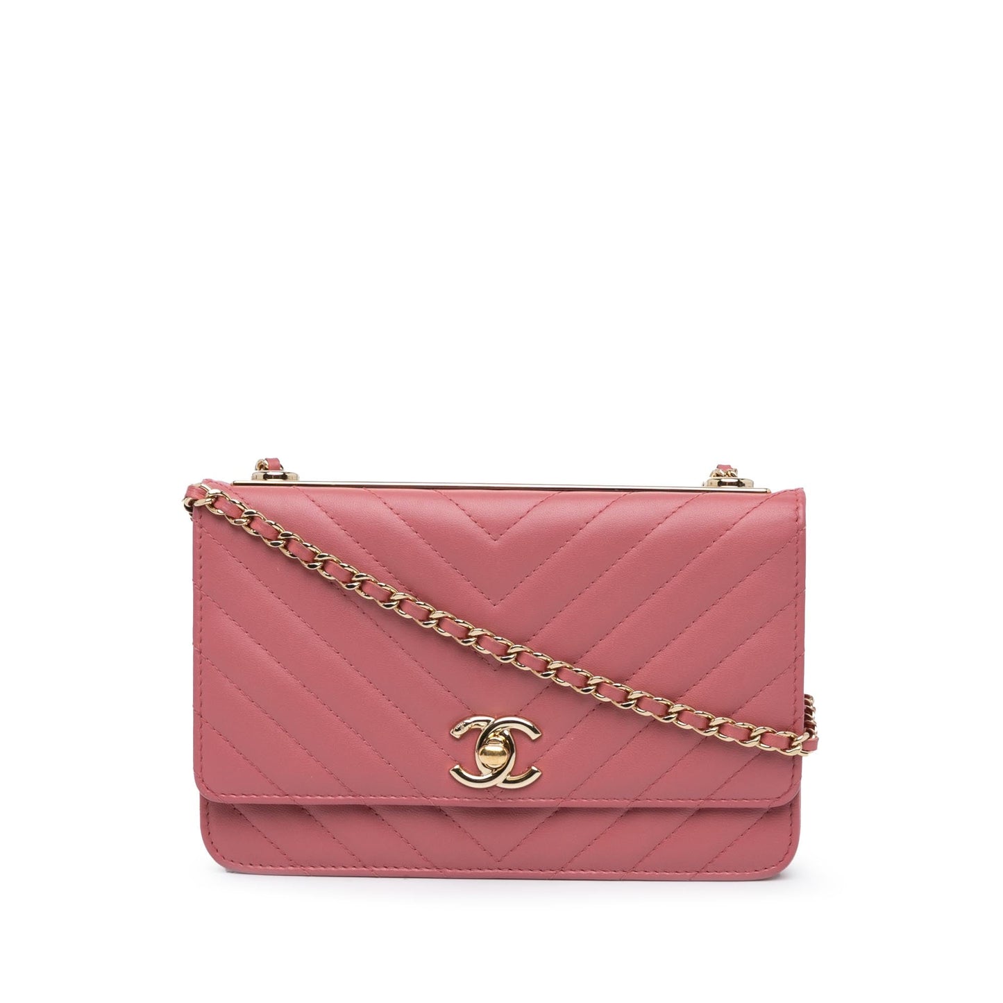 Chanel Sac Chevron Quilted Lambskin Trendy CC Wallet on Chain
