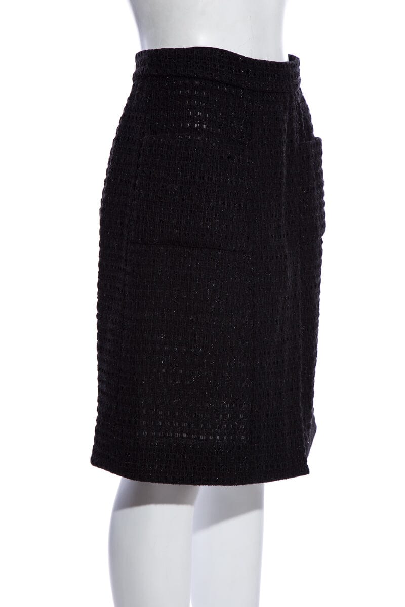 Chanel Black Tweed Skirt SZ 38