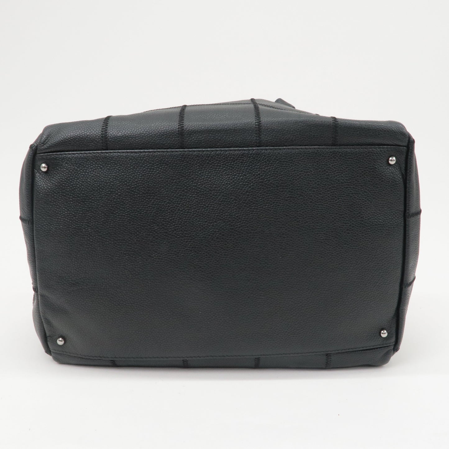 CHANEL Chocobar Caviar Skin Boston Bag Shoulder Bag Black