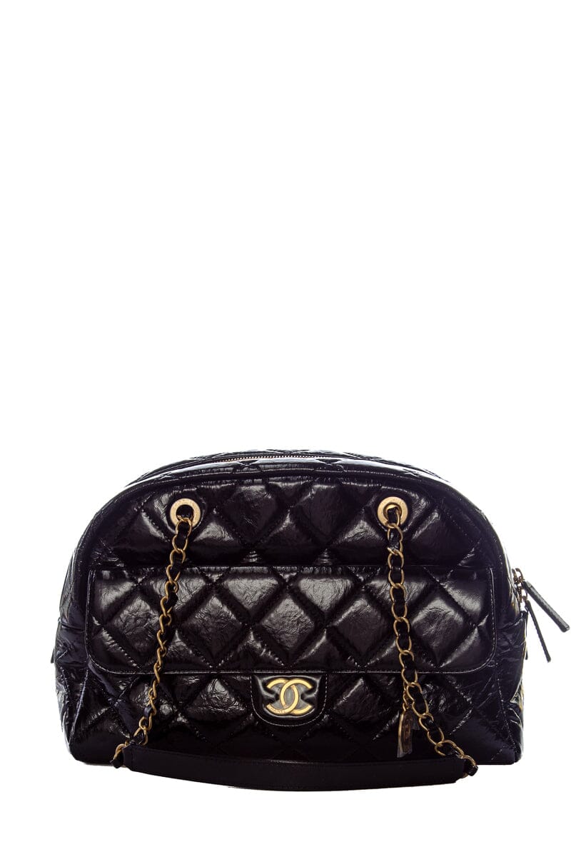 Chanel Black CC diamond Quilted Bowling GHW Handbag ( 2023 Cruise)