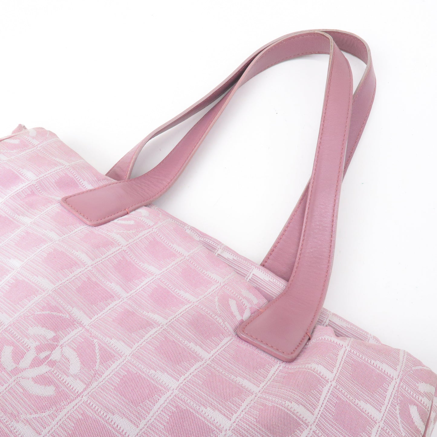 CHANEL New Travel Line Nylon Jacquard Leather Tote Bag MM A15991