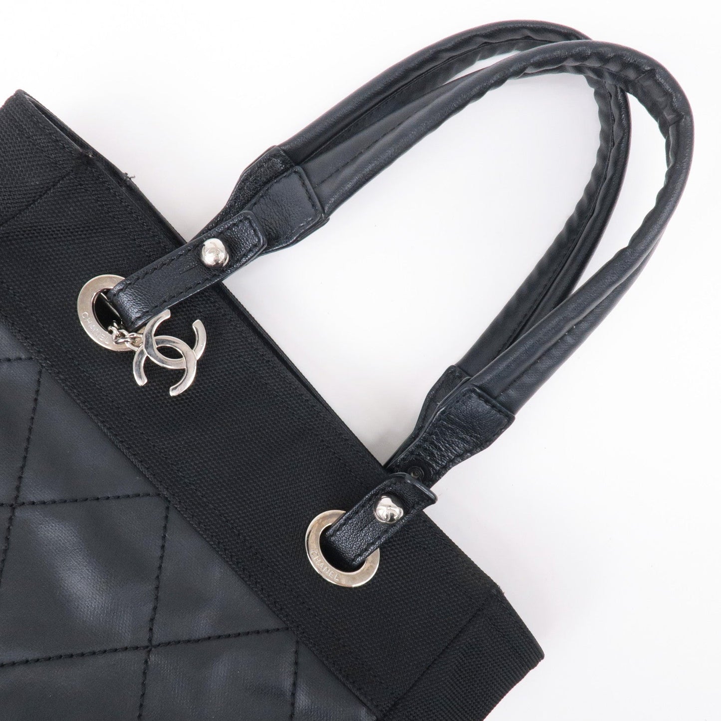 CHANEL Paris Biarritz Coated Canvas Leather Tote Bag PM A34208