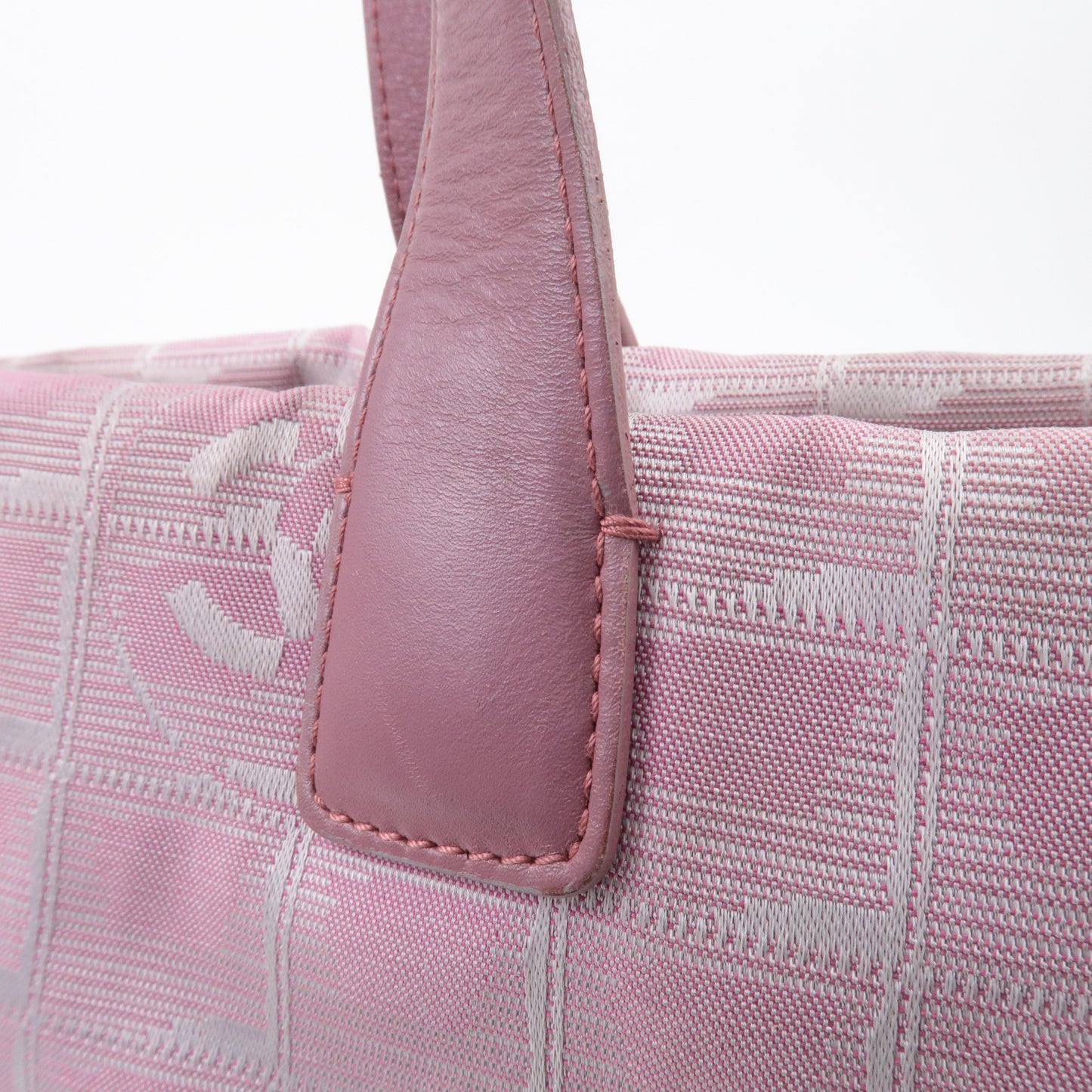 CHANEL New Travel Line Nylon Jacquard Leather Tote Bag MM A15991