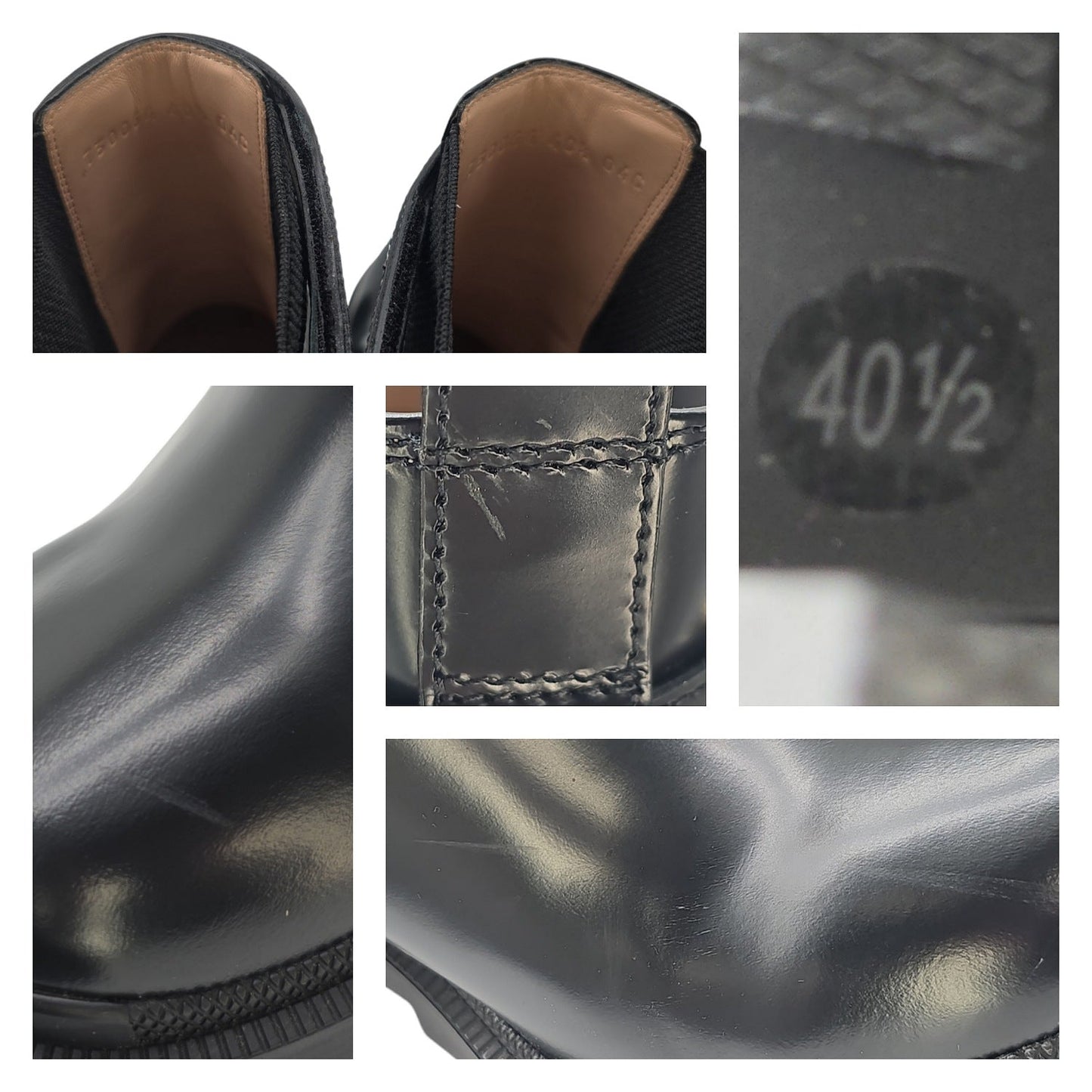 Gucci Chelsea Logo Strap High Heel Ankle Boots Sz 40.5