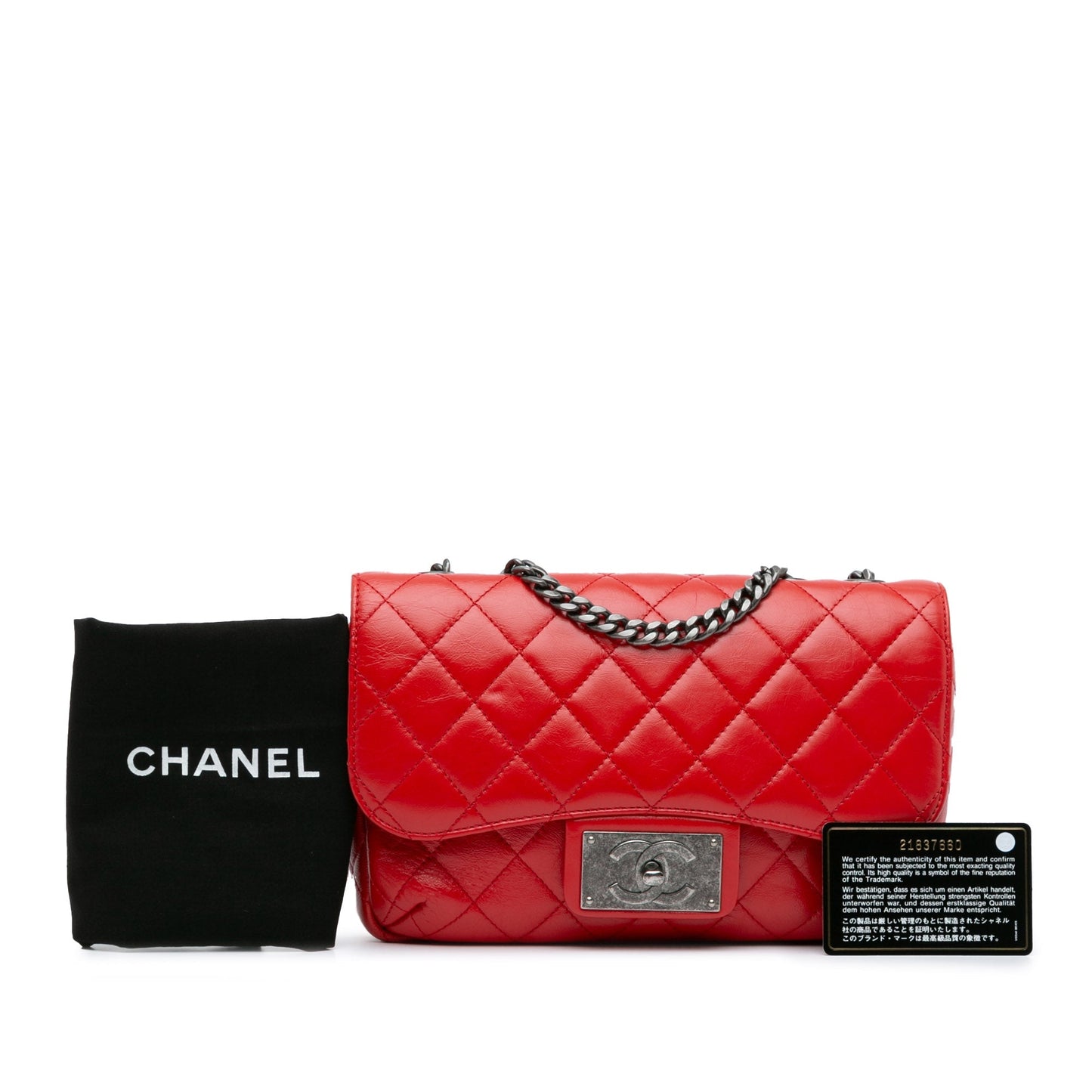 Chanel Sac CC Crinkled Calfskin Chain Flap