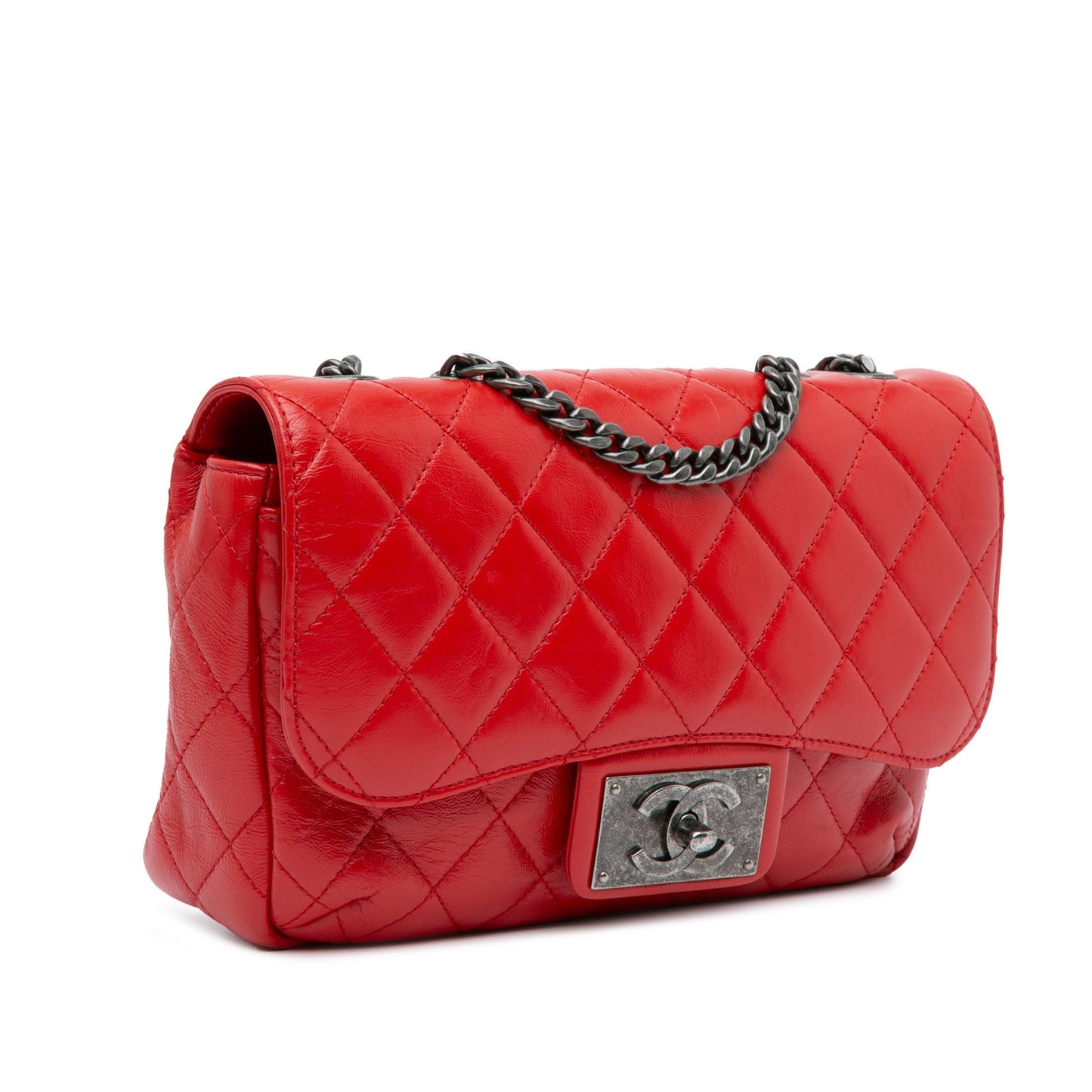 Chanel Sac CC Crinkled Calfskin Chain Flap