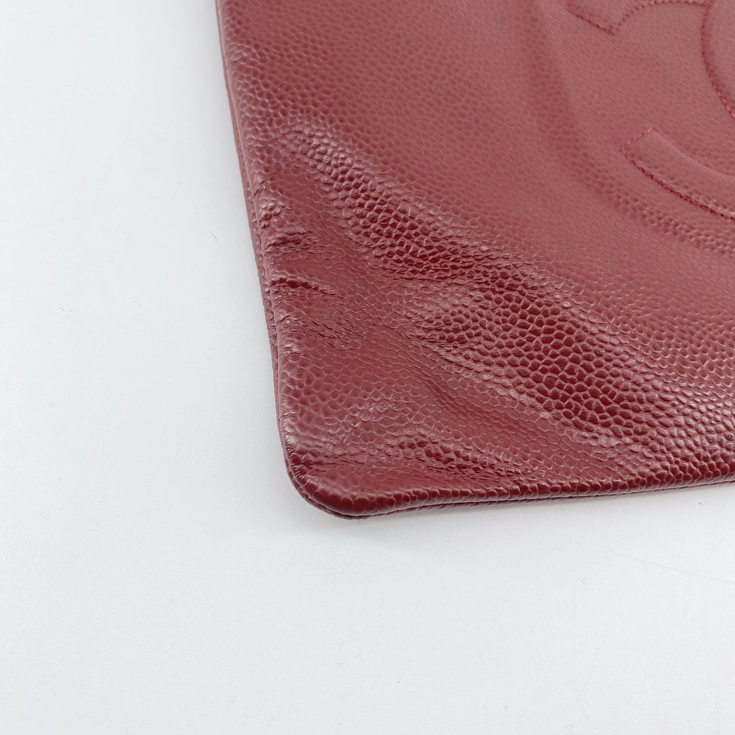 Chanel Red Leather Clutch