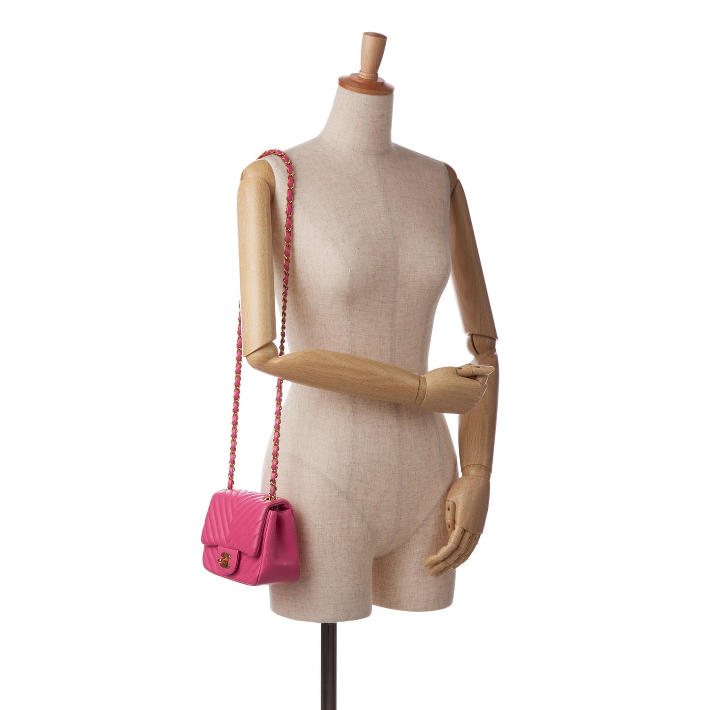 Chanel Sac Mini Square Classic Chevron Lambskin Flap