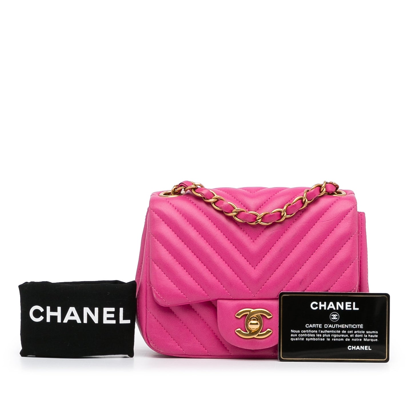 Chanel Sac Mini Square Classic Chevron Lambskin Flap