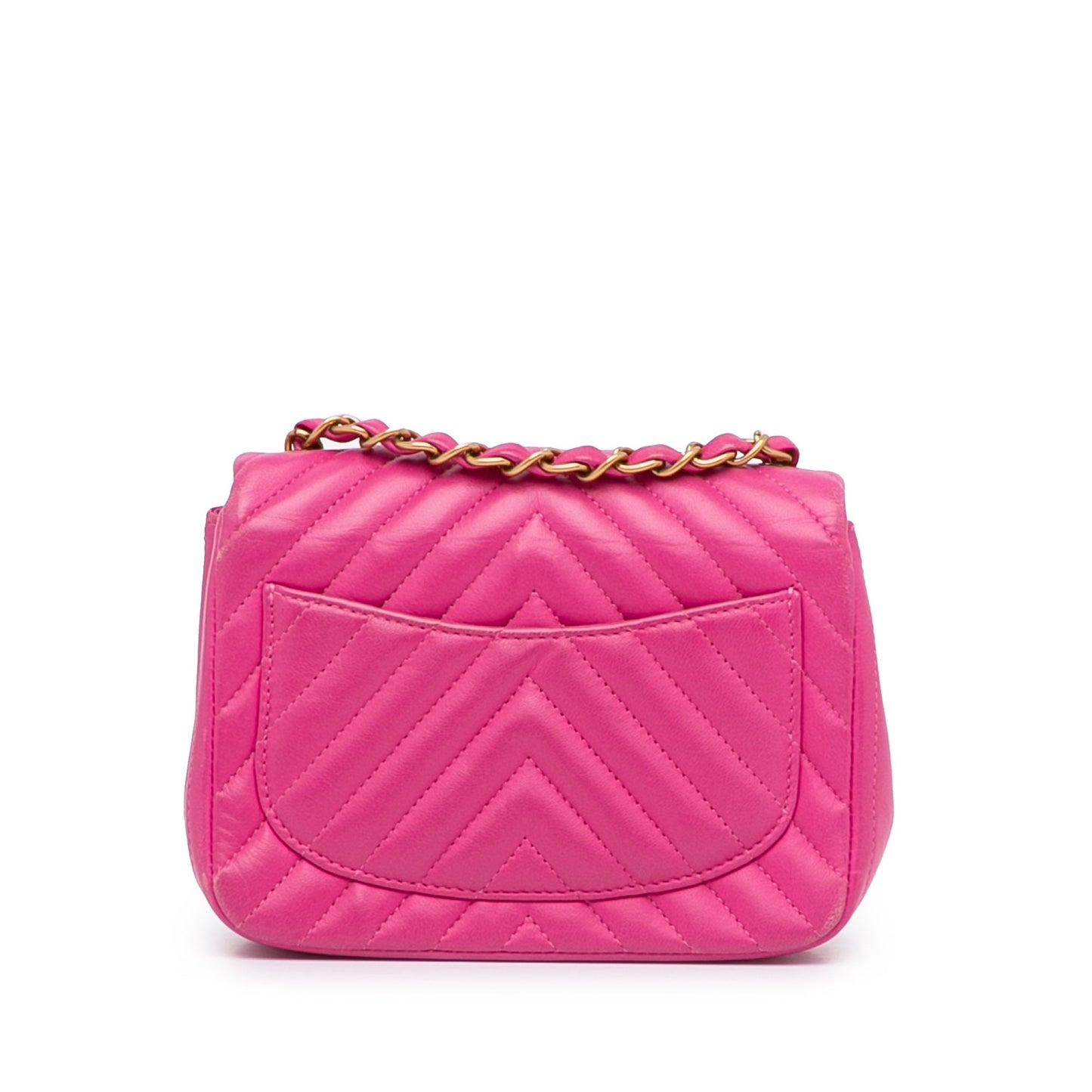 Chanel Sac Mini Square Classic Chevron Lambskin Flap
