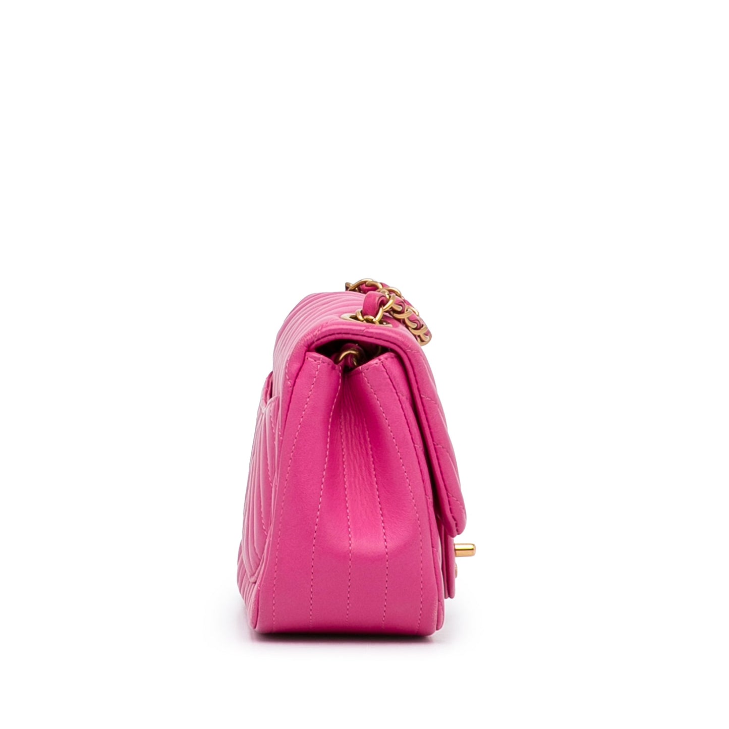 Chanel Sac Mini Square Classic Chevron Lambskin Flap
