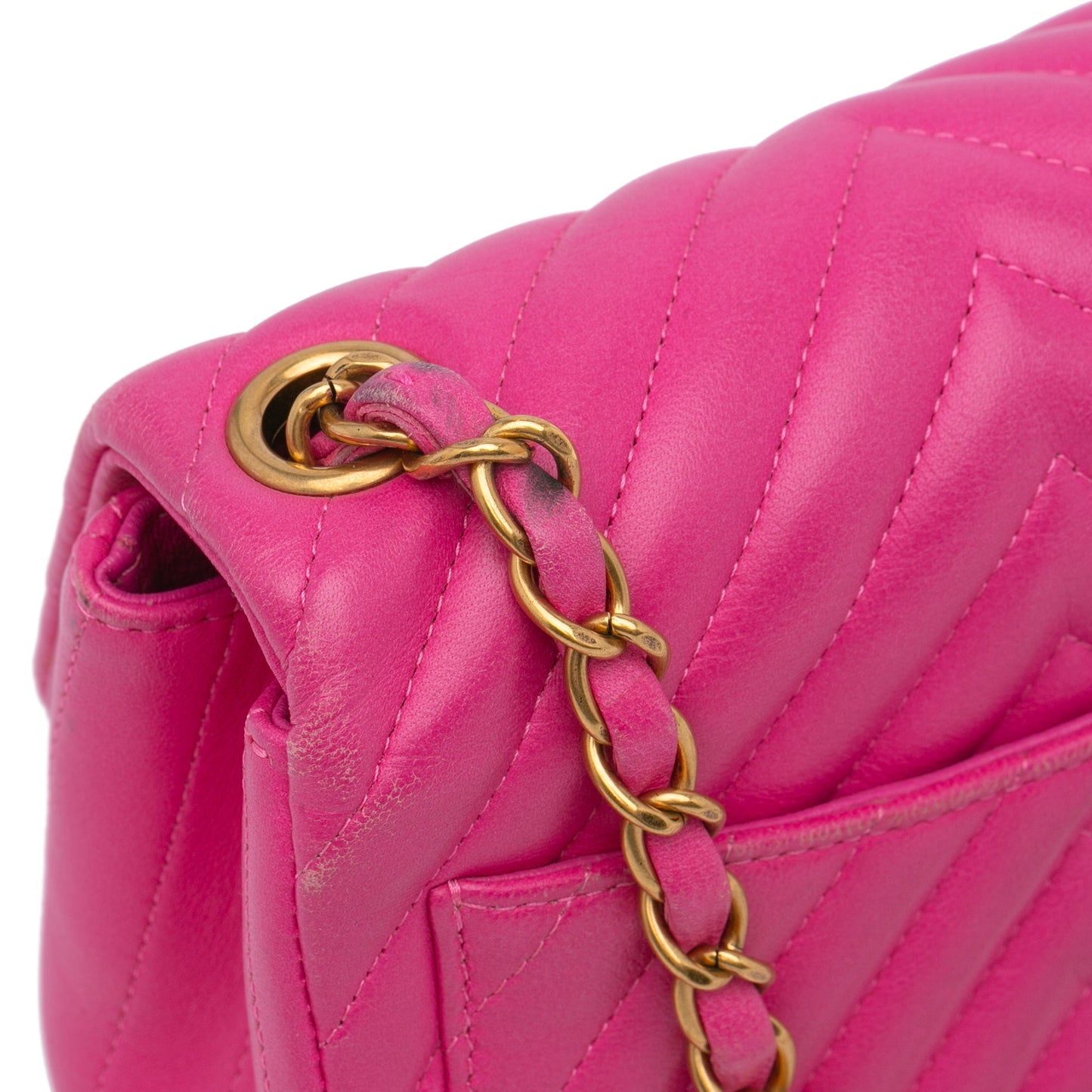 Chanel Sac Mini Square Classic Chevron Lambskin Flap