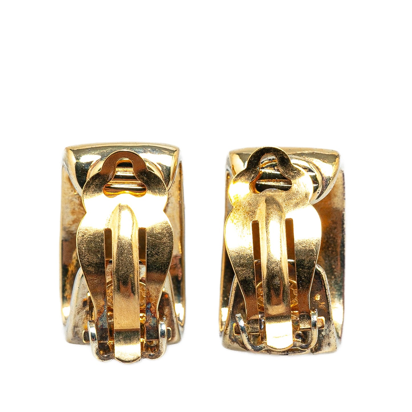 Gold Chanel Gold Plated CC Clip On Earrings