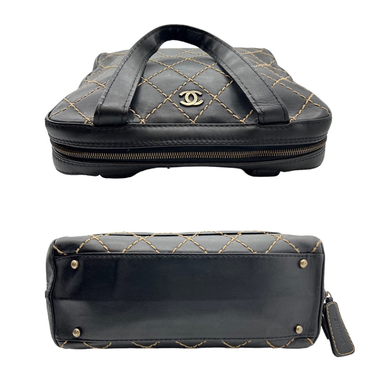 Chanel Black Quilted Wild Stitch Handbag