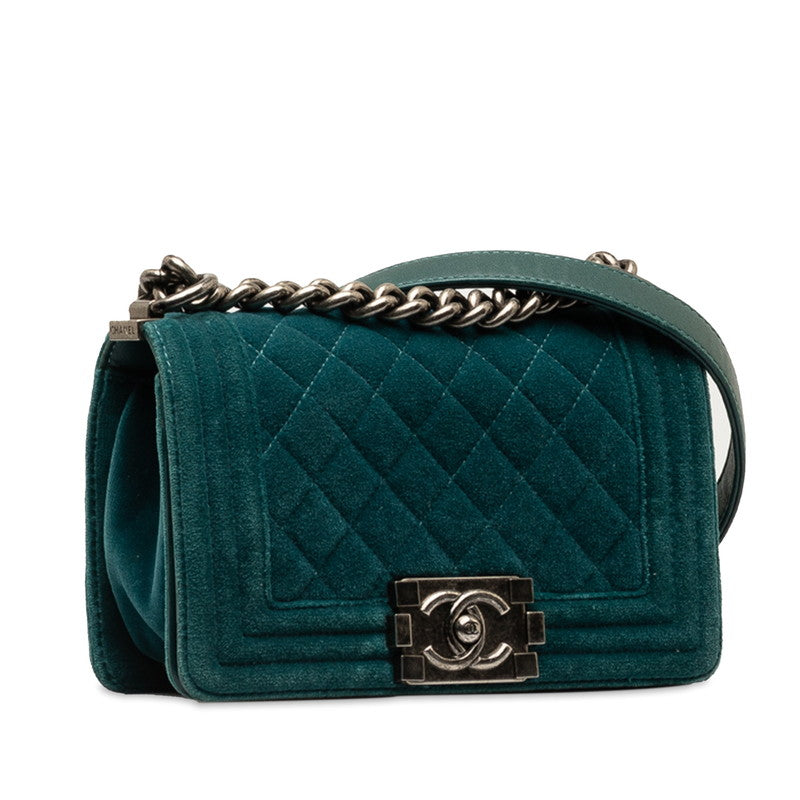 Chanel Suede Boy Mini Crossbody Bag Green