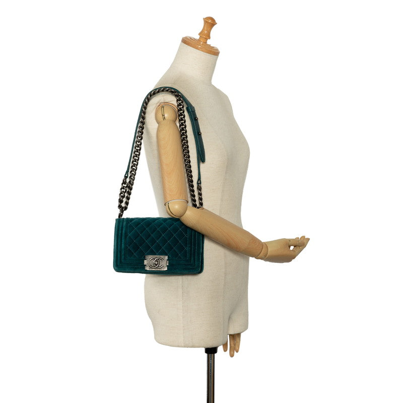 Chanel Suede Boy Mini Crossbody Bag Green