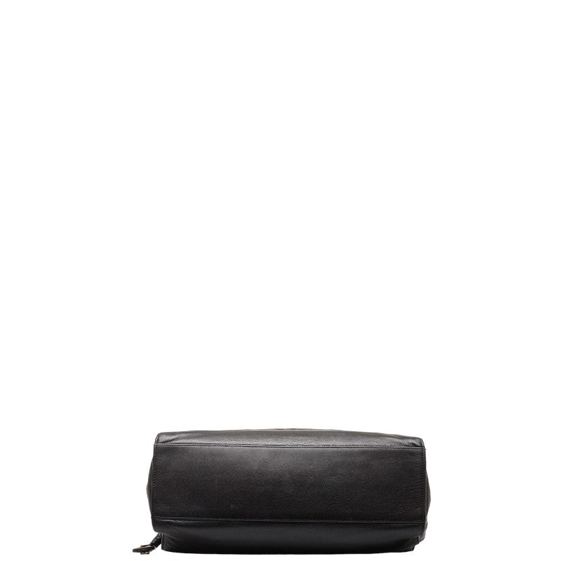 Chanel Coco Mark Leather Tote Bag Black Gold