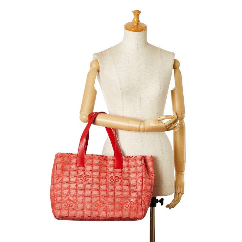 Chanel Nylon Leather New Travel Line Tote MM Handbag