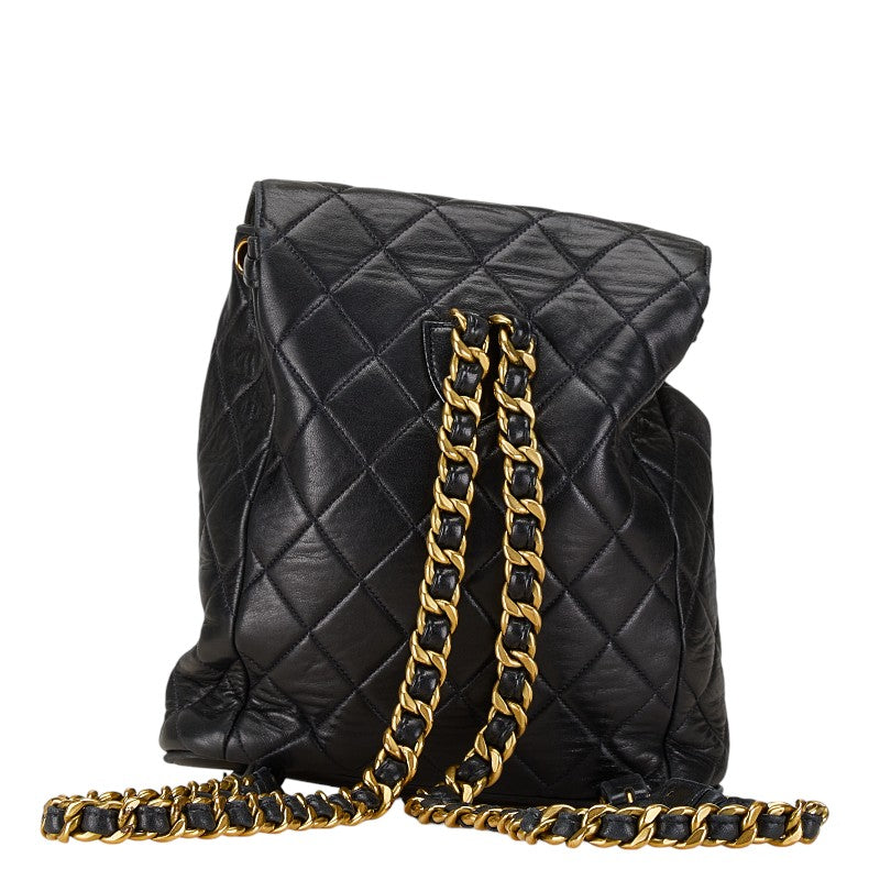 Chanel Matelasse Coco Mark Chain Backpack Black