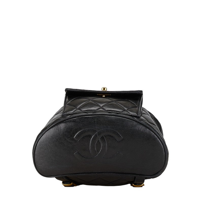 Chanel Matelasse Coco Mark Chain Backpack Black