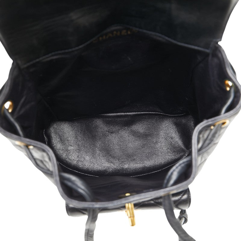 Chanel Matelasse Coco Mark Chain Backpack Black