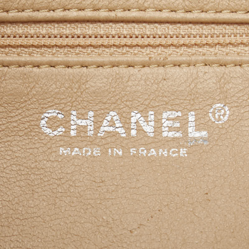 Chanel Leather Coco Mark Tote Bag Beige Brown