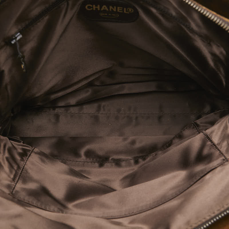 Chanel Suede Chain Tote Bag Brown