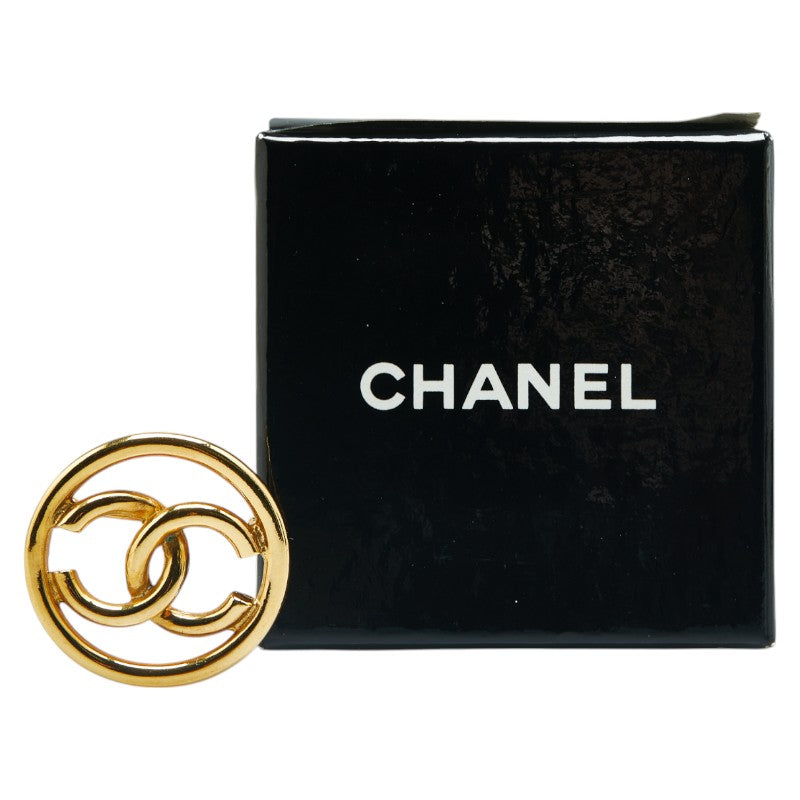 Chanel Coco Mark Round Brooch Gold