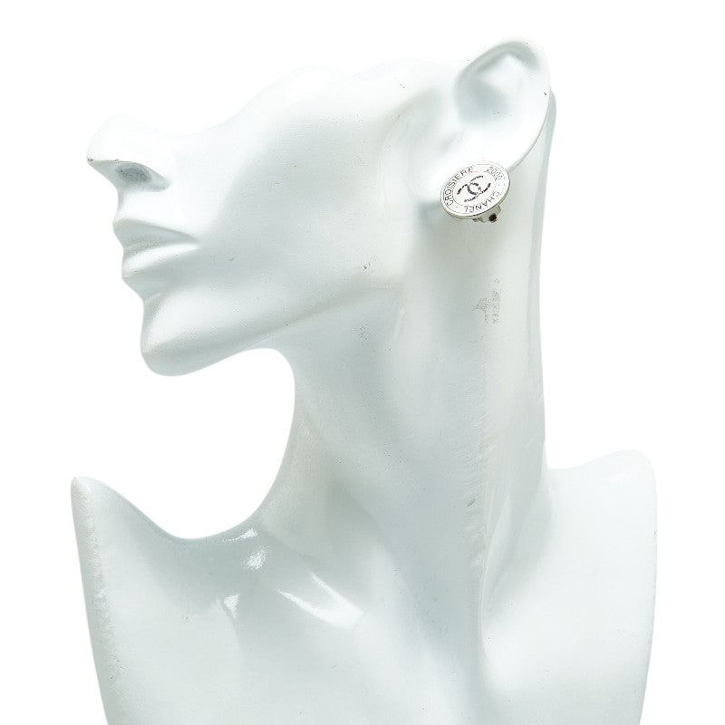 Chanel Coco Mark Round Metal Earrings