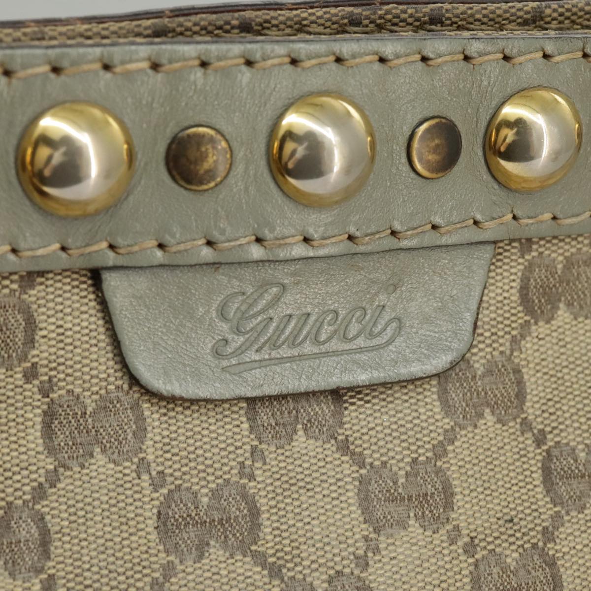 GUCCI GG Crystal Tote Bag Beige Gold 207291 100022