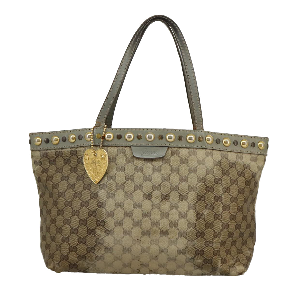 GUCCI GG Crystal Tote Bag Beige Gold 207291 100022