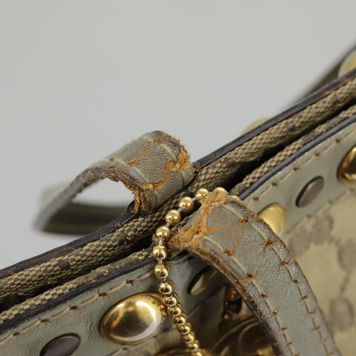 GUCCI GG Crystal Tote Bag Beige Gold 207291 100022