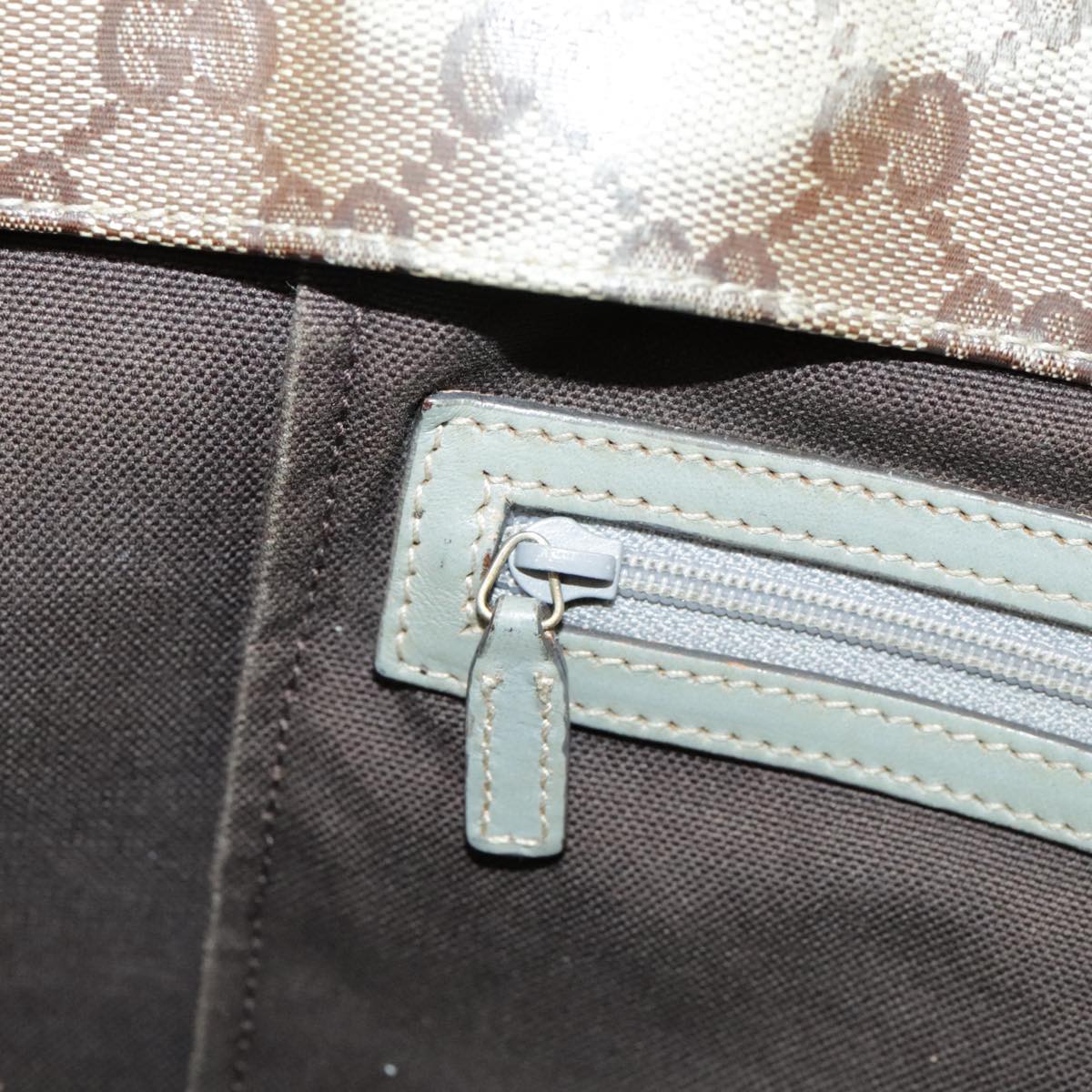 GUCCI GG Crystal Tote Bag Beige Gold 207291 100022