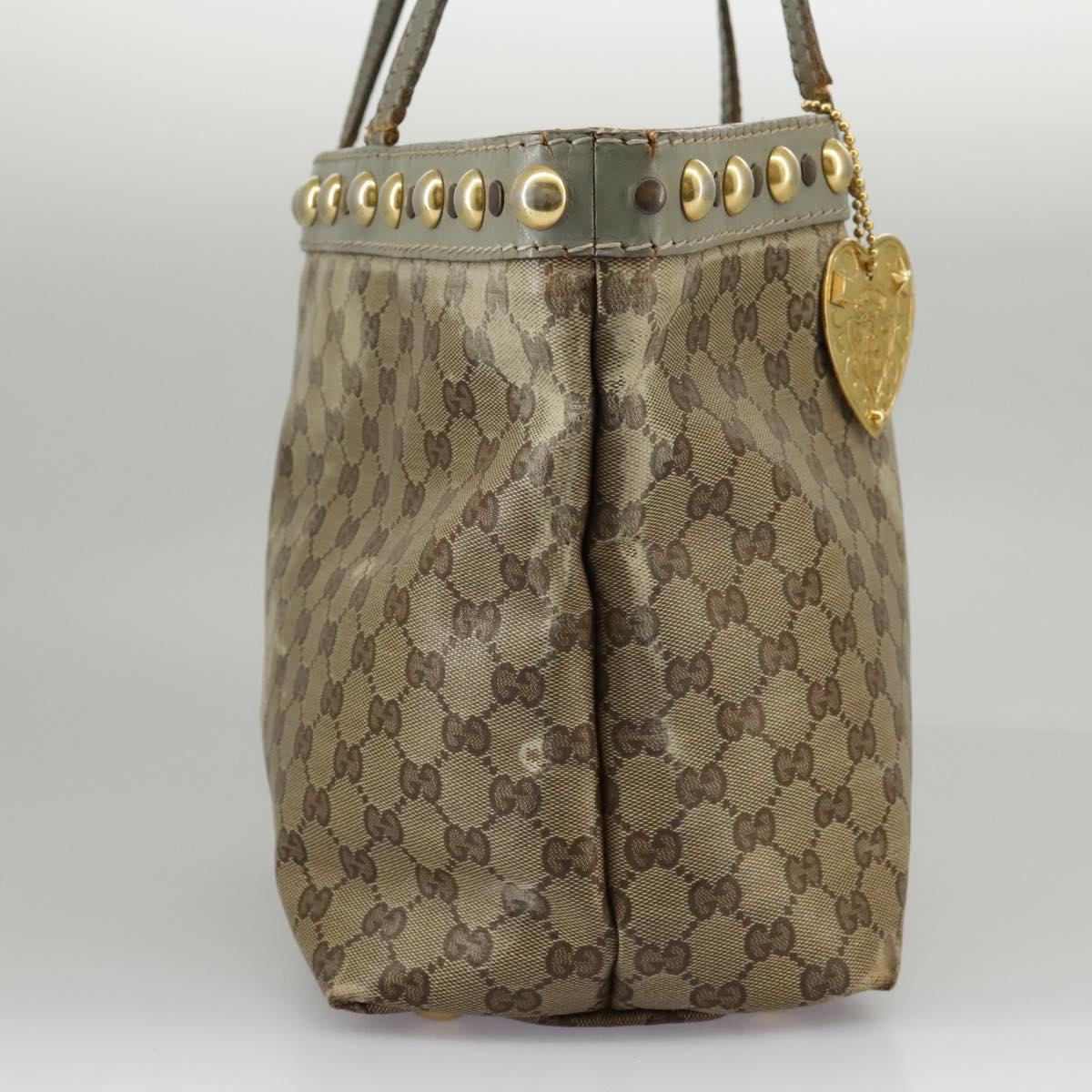 GUCCI GG Crystal Tote Bag Beige Gold 207291 100022