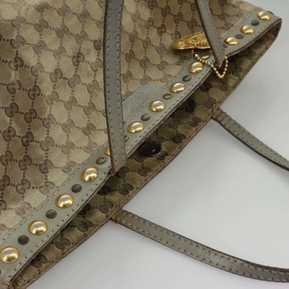 GUCCI GG Crystal Tote Bag Beige Gold 207291 100022
