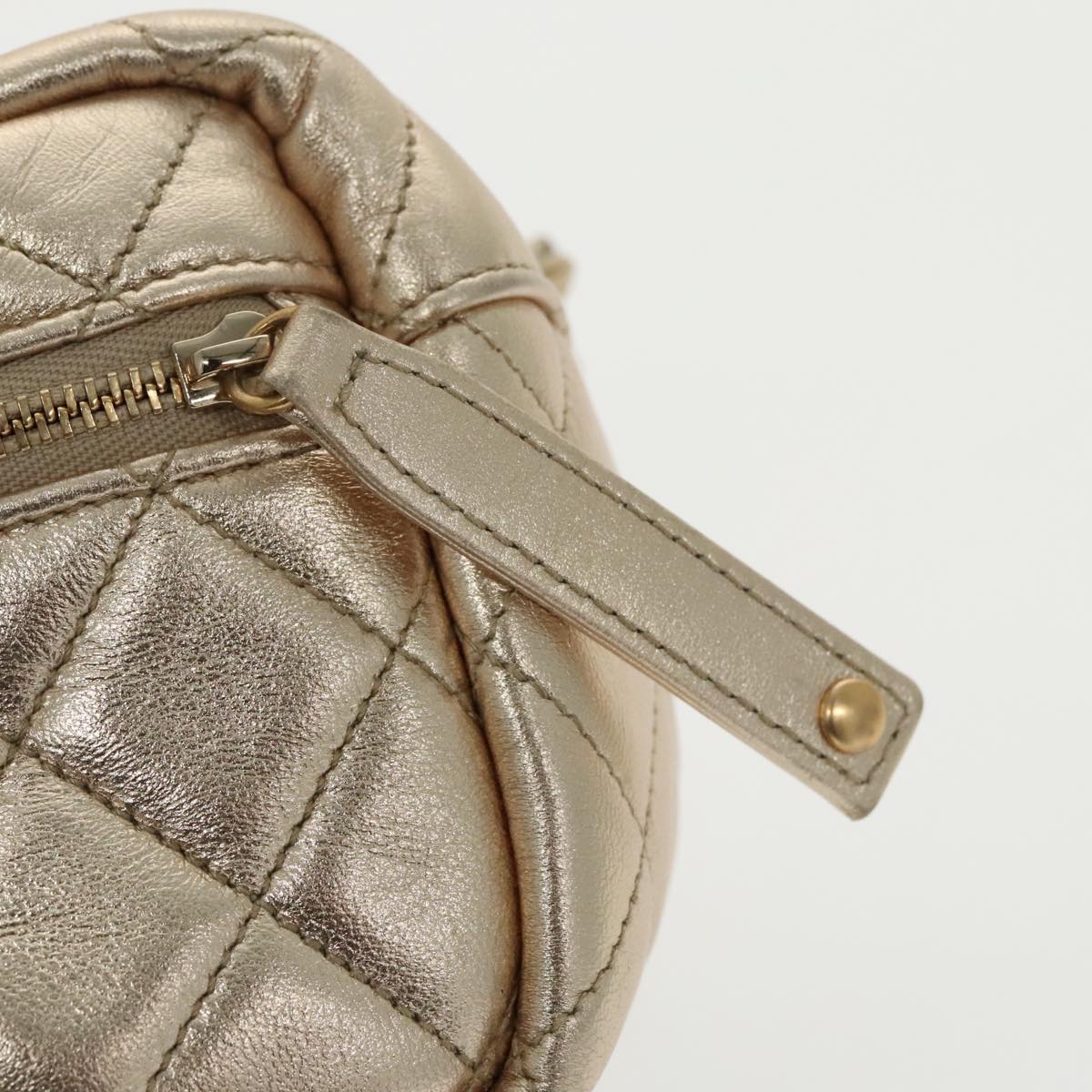 CHANEL Matelasse Chain Hand Bag Lamb Skin Gold CC 100060A