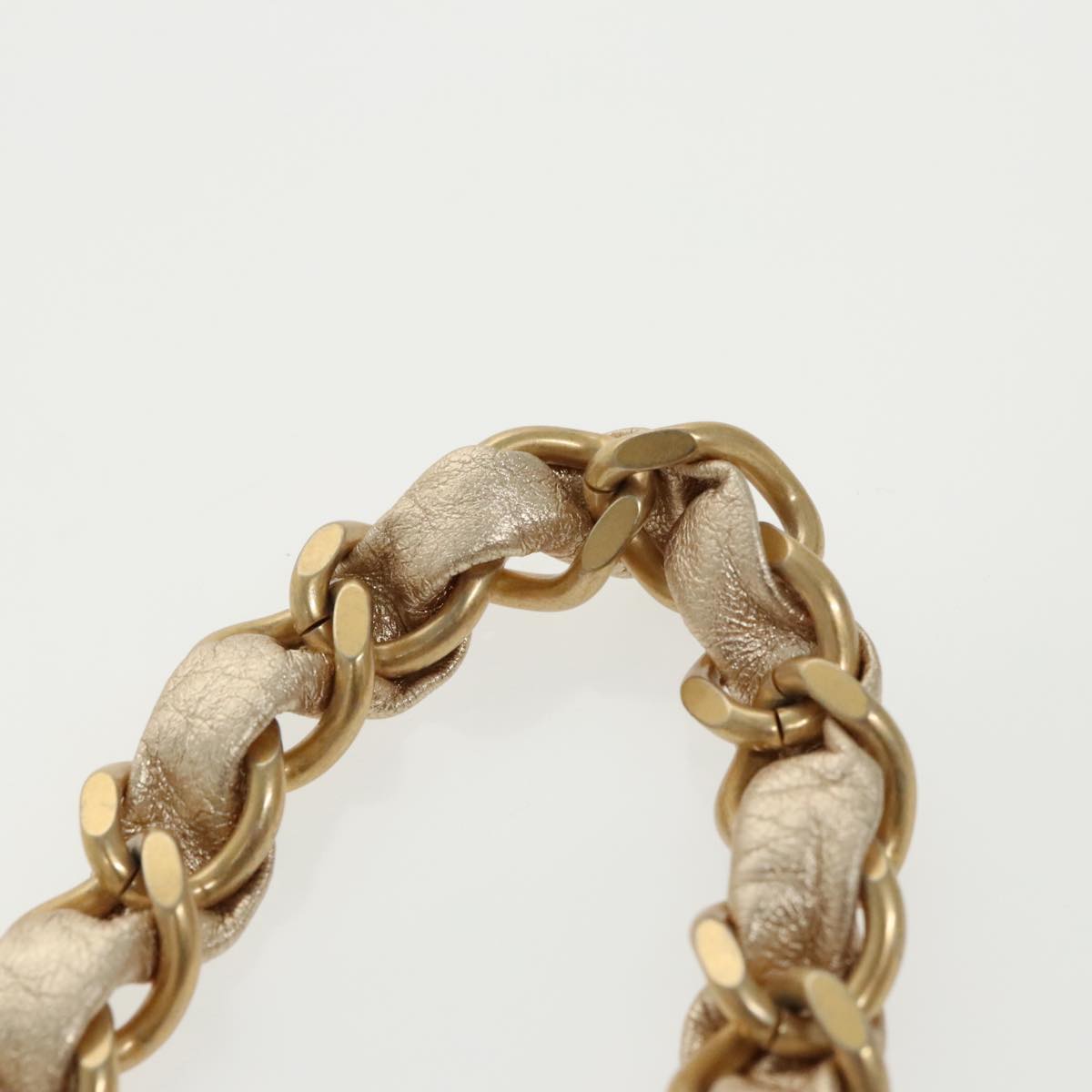 CHANEL Matelasse Chain Hand Bag Lamb Skin Gold CC 100060A