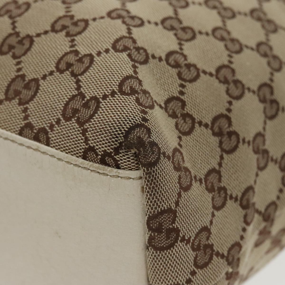 GUCCI GG Canvas Tote Bag Beige Gold 153009 100143
