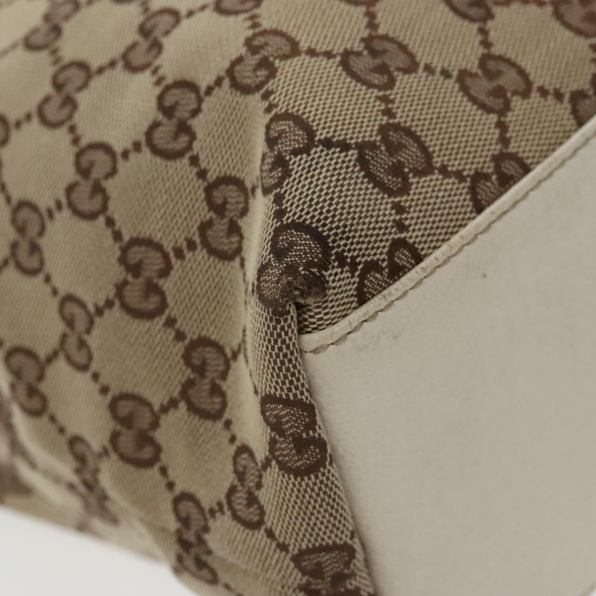 GUCCI GG Canvas Tote Bag Beige Gold 153009 100143