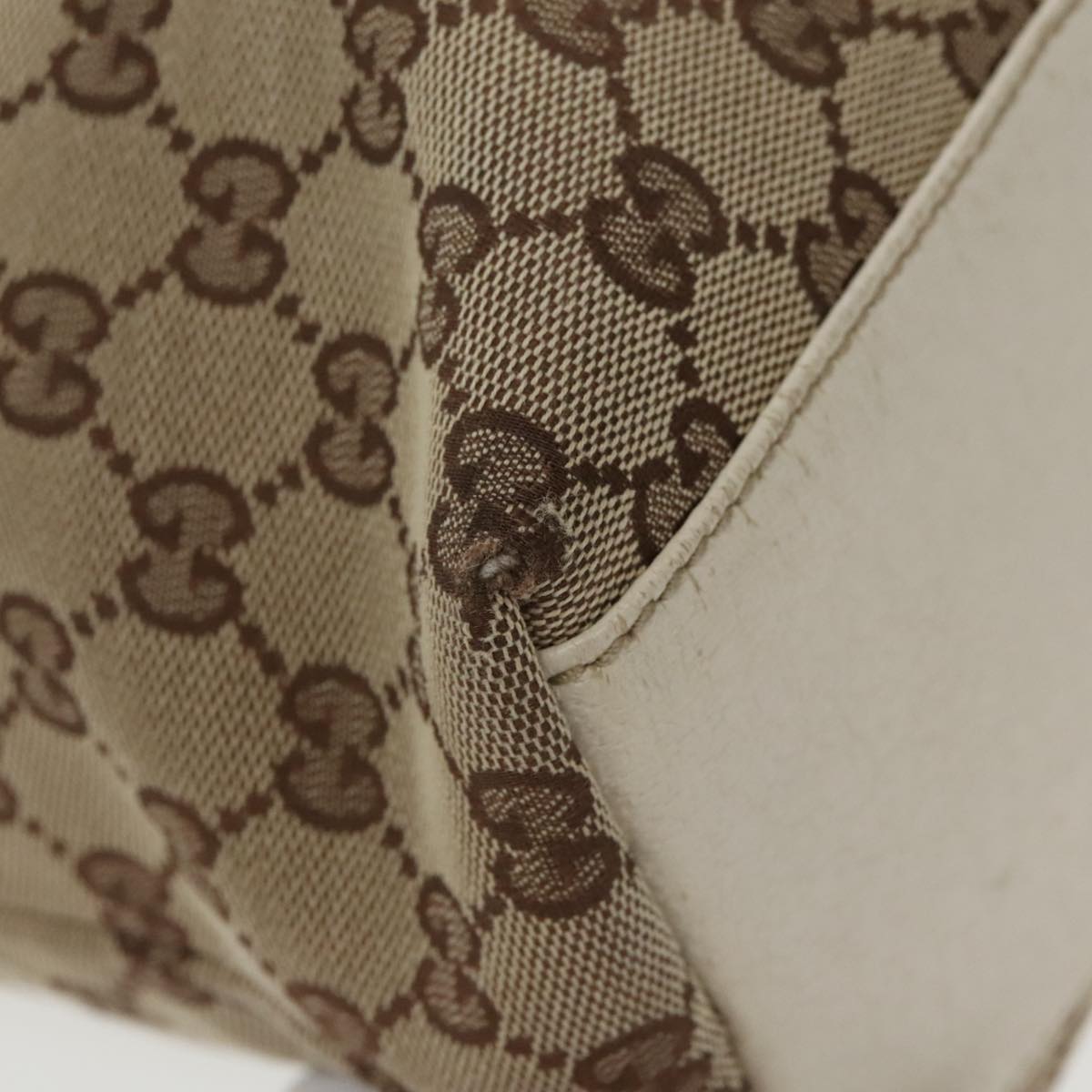 GUCCI GG Canvas Tote Bag Beige Gold 153009 100143