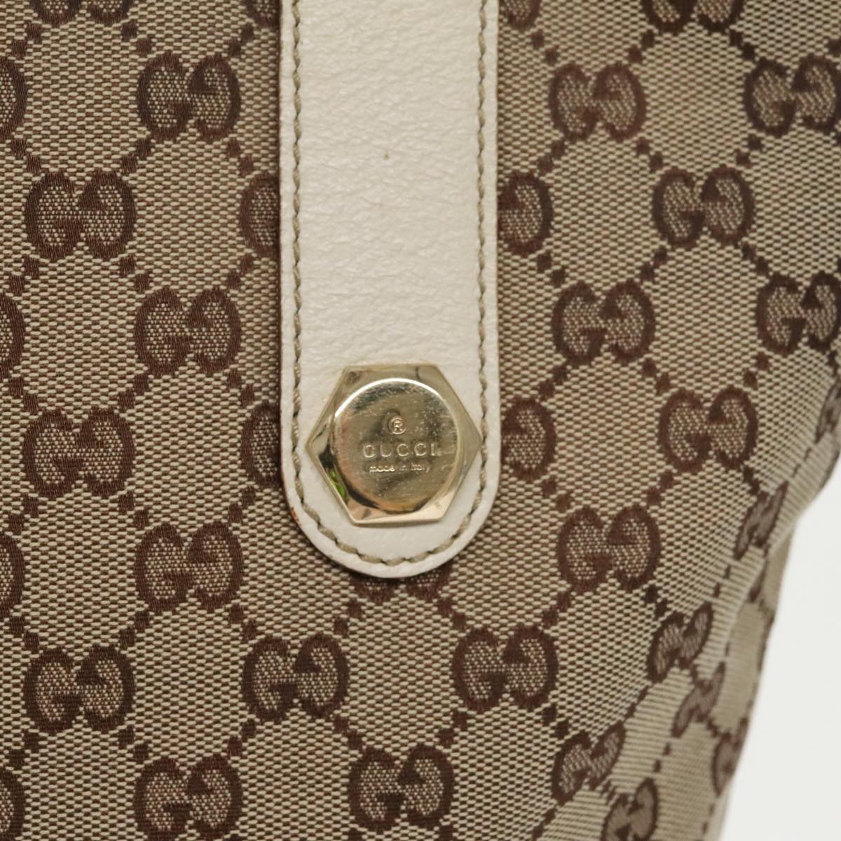 GUCCI GG Canvas Tote Bag Beige Gold 153009 100143