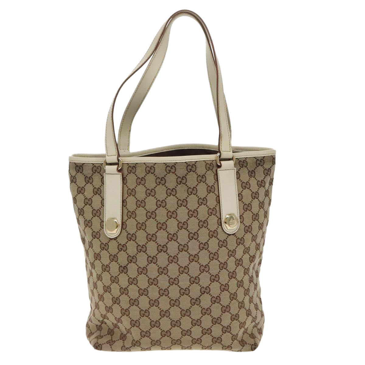 GUCCI GG Canvas Tote Bag Beige Gold 153009 100143