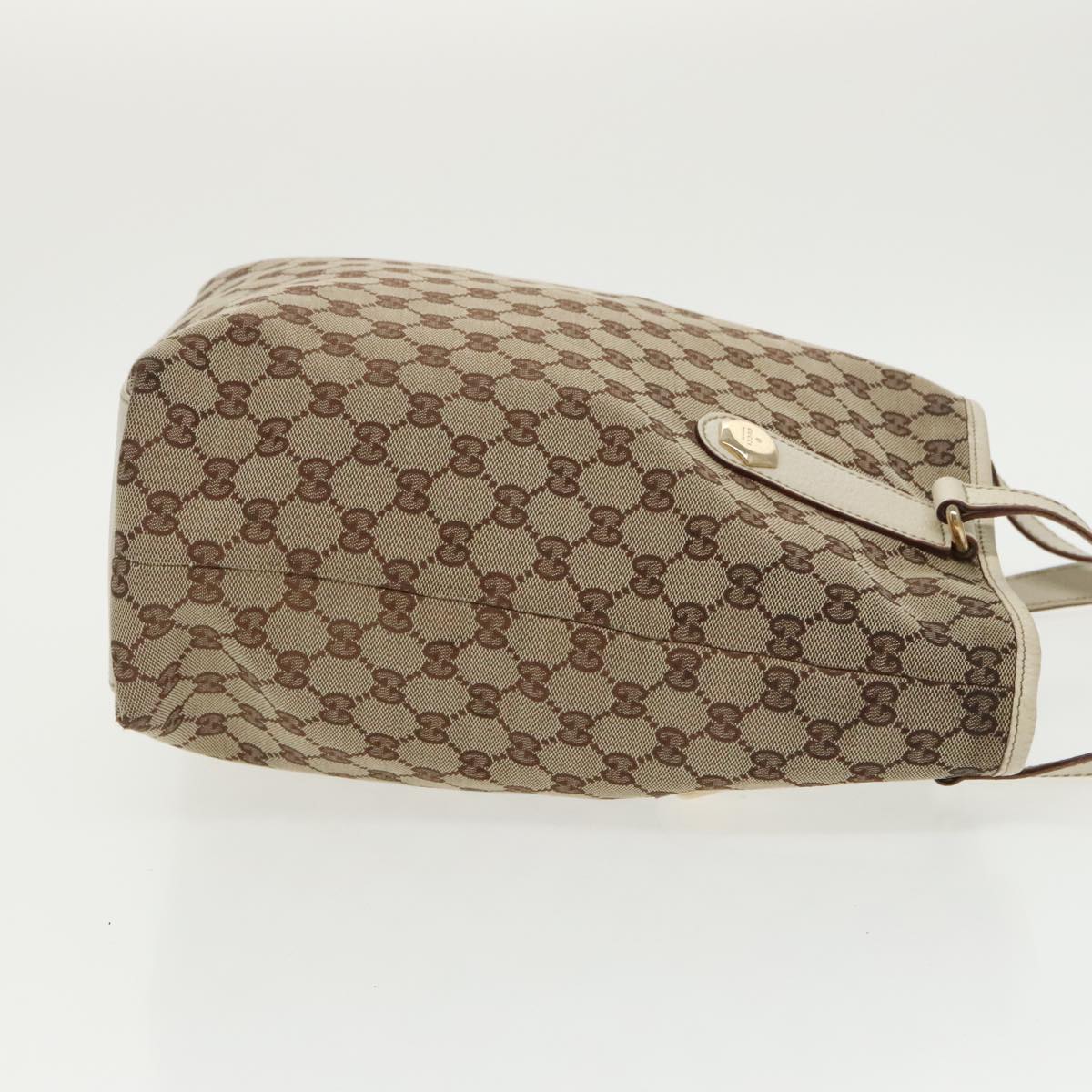GUCCI GG Canvas Tote Bag Beige Gold 153009 100143